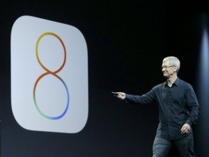 Apple CEO Tim Cook unveiled iOS 8 on June 2, 2014 